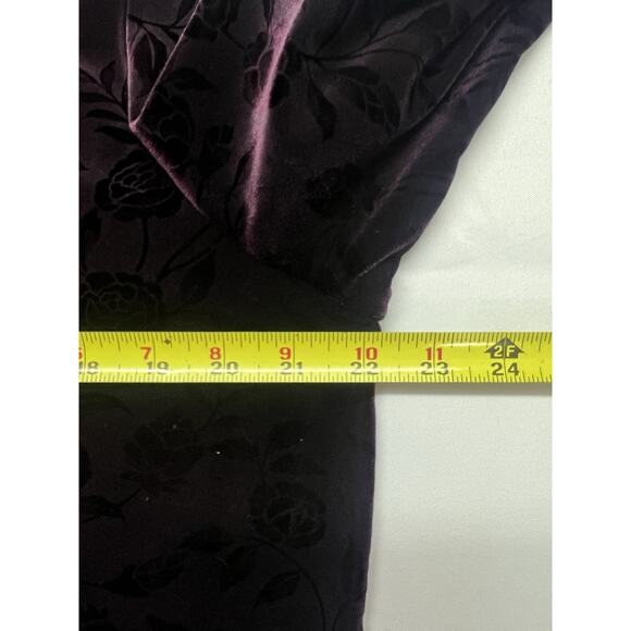 Vintage Studio Ease Womens Velvet Cardigan Top Floral Plum Size 14 Dark Romance - Picture 4 of 10